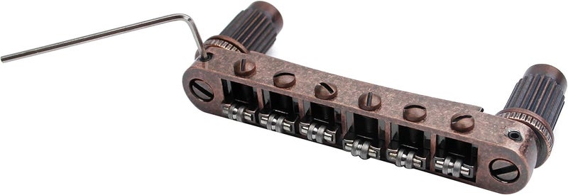 guyker Guitar Tune-O-Matic Roller Saddle Bridge Replacement Part Compatible with Gibson Les Paul LP SG Style 6 String Electric Guitar - GM005, Bronze - Image 5